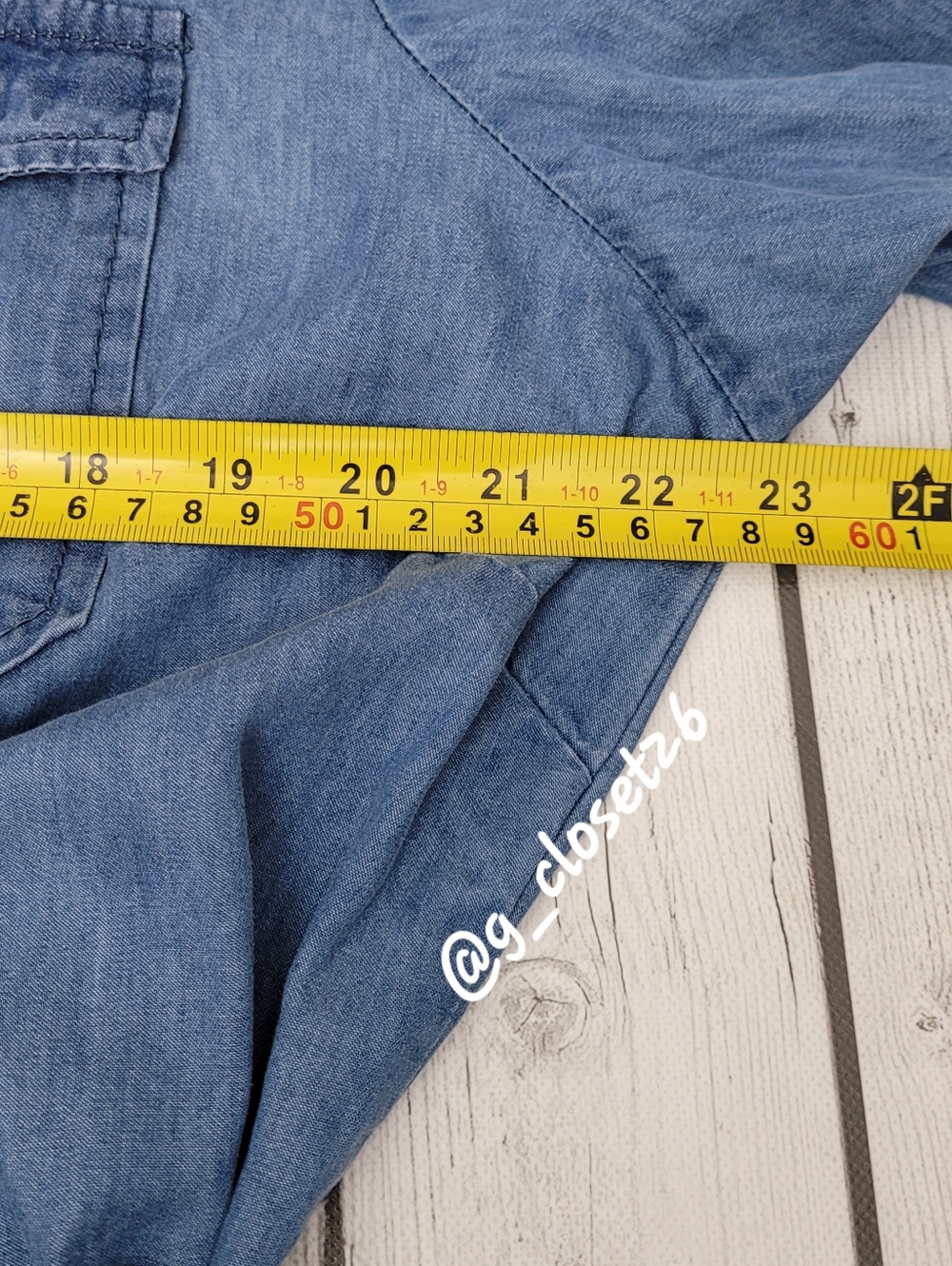 NWT M.P.H. Denim Button-Front Maxi Shirt Dress with Belt - Picture 9 of 12